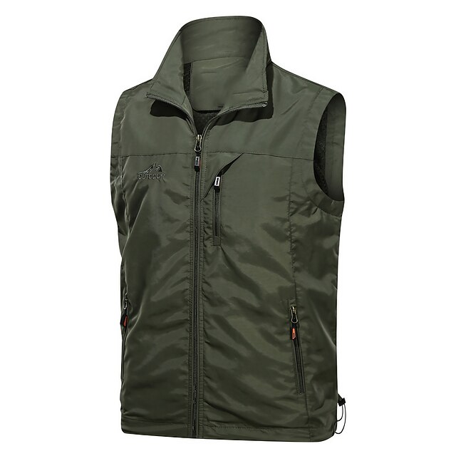 Men's Vest Gilet Fishing Vest Hiking Vest Sleeveless Vest Gilet Jacket Outdoor Holiday Streetwear Chic & Modern Summer Spring Pocket Quick Dry Polyester / Cotton Breathable Pure Color Zipper Stand 11