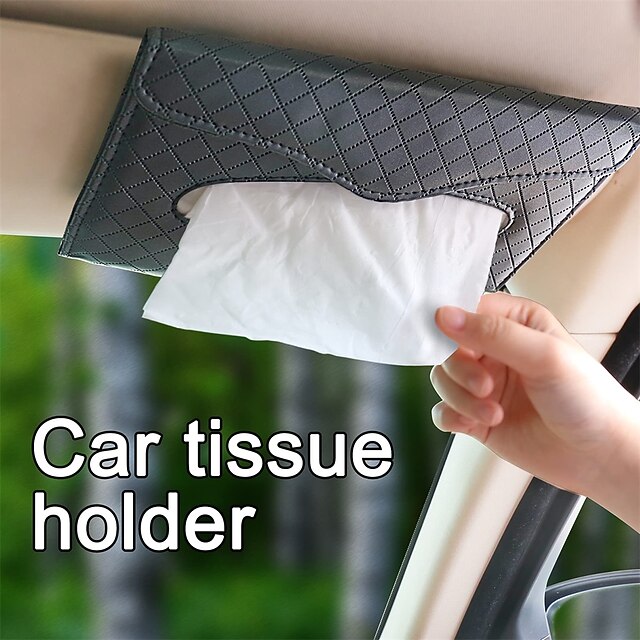 2 Pack Car Tissue Holder Visor Tissue Mask Holder for Car Premium Pu