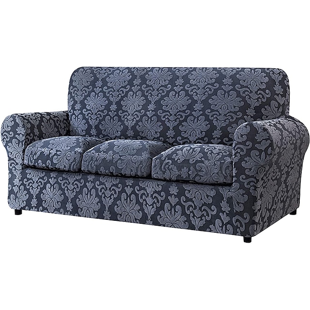  Capa de sofá de damasco jacquard com 2/3 assentos separados capa de sofá lavável protetor de móveis para sofá convencional de 2/3 lugares para crianças, animais de estimação