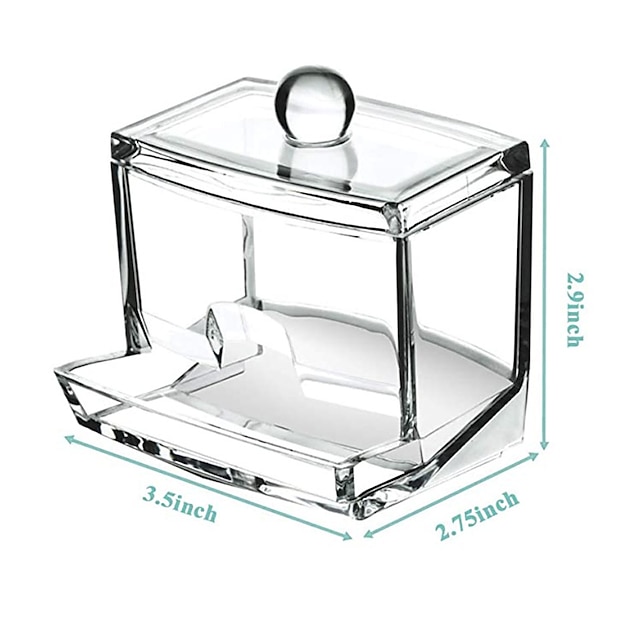  akrylové vatové tampony úložný držák box přenosný transparentní make-up vatový tampón kosmetický zásobník křišťálové pouzdro na šperky bez vatových tamponů