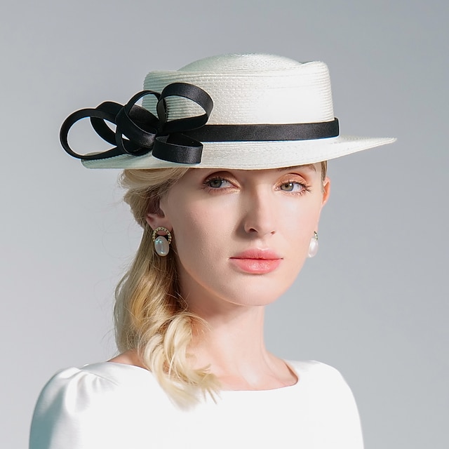  Vintage-stijl Elegant hoed met Bloem /   Satijnen Strik 1 stuk Feest / Uitgaan / Casual Helm
