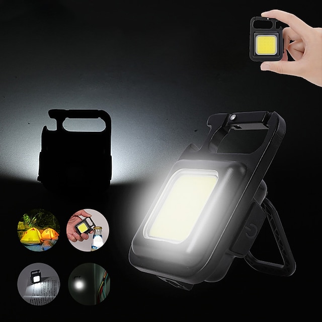 holofote recarregável mini chaveiro lanterna acampamento fácil de transportar lanterna poderosa ampla gama de iluminação luzes portáteis