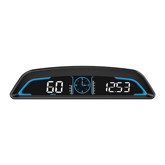  digital gps hastighetsmätare universal headset bil 5,5 tum stor lcd-skärm hud med mph hastighet trötthet körvarning överhastighetsvarning trippmätare för alla fordon
