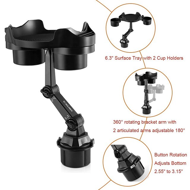 Cup Holder Expander for Car 360 Degrees Rotate Adjustable 6.3 inches