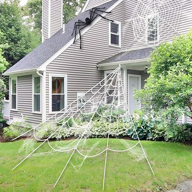  ハロウィーンクモの巣発光三角形ネットハロウィン屋外装飾小道具シミュレーションビッグトリッキーおもちゃ卸売