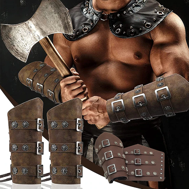 Knight Ritter Plague Doctor Punk & Gothic Medieval Steampunk 17th Century Masquerade Wristband Men's Women's Costume Vintage Cosplay Party Wrist Brace Carnival 12