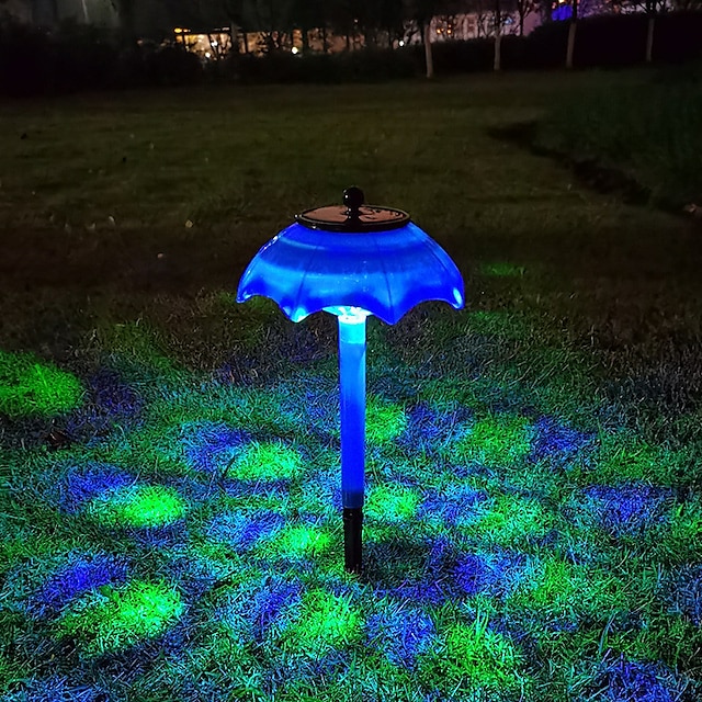  Solar Regenschirm Weg Lichter Outdoor Mini Garten Licht Lichtsteuerung wasserdicht ABS Solar Rasenlicht Garten Rasen Dekoration