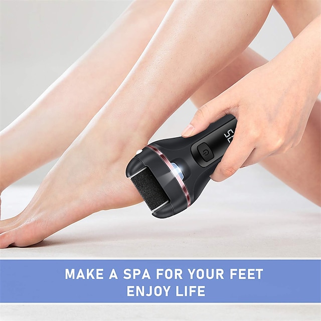  קובץ רגליים חשמלי נטענת מלטשת פדיקור חשמלית ipx7 עמיד למים 2 מהירויות מסיר יבלות ברגליים רגליים יבלות בעור מת