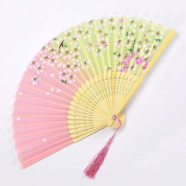  Folding Fans Vintage Style Silk Folding Fan Chinese Japanese Pattern Art Craft Gift Home Decoration Ornaments Dance Hand Fan 7 inches