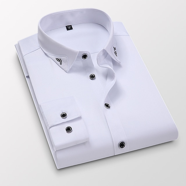 Men's Dress Shirt Button Up Shirt Collared Shirt Non Iron Shirt Light