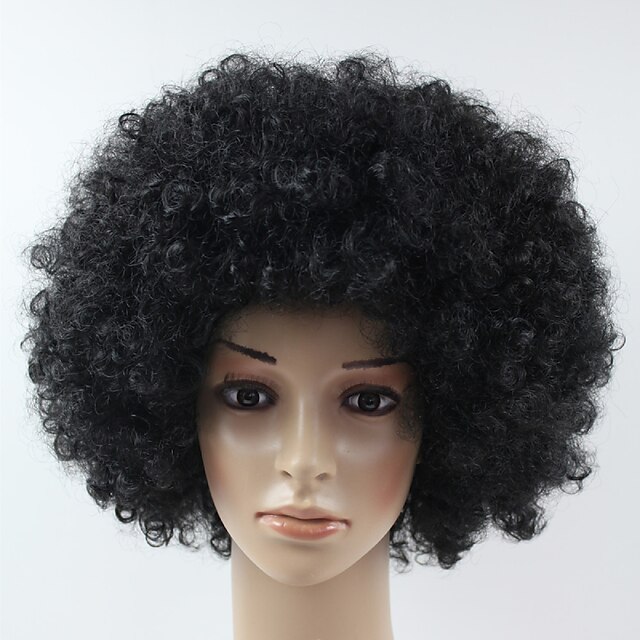 Carnival Wigs Plus Size Yaki Afro Curly Bob Wig Medium Length Brown ...