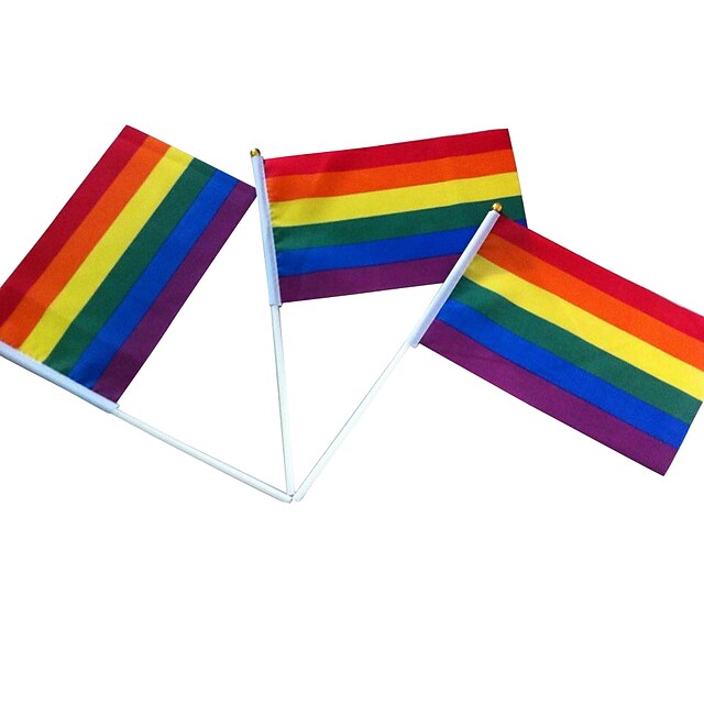  14*21cm Rainbow Hand-waving Flag