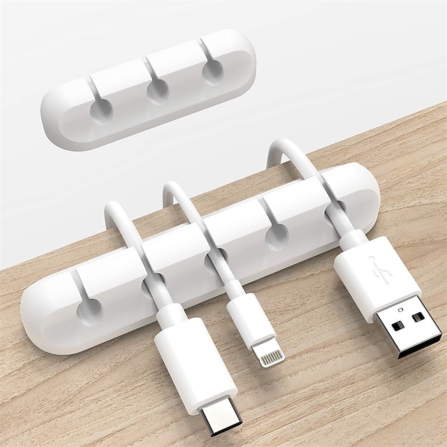  2 Packs Cable Clips Cord Organizer Cable Management Cable Organizers USB Cable Holder Wire Organizer Cord Clips Cord Holder for Desk Car Home and Office (5+3 Slots)