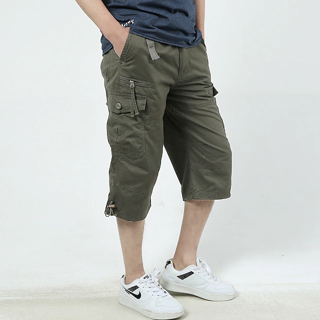 Men's Cargo Shorts Capri shorts Capri Pants Hiking Shorts Elastic Waist ...