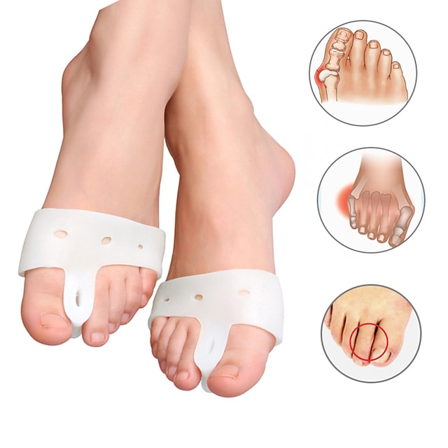 ANKROYU 1 paio di calzini separatori per alluce valgo con bendaggio per dita piedi, bendaggio per la correzione dell'alluce valgo con cintura