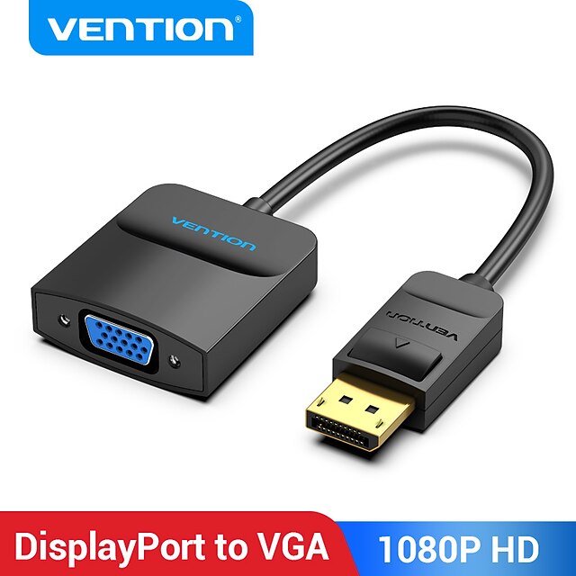  Vention 1080P Displayport to VGA Adapter Male to VGA Female Audio Converter for Projector HDTV Monitor DP to VGA