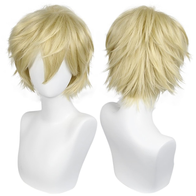  Short Blonde Men‘s Cosplay Wig for Christmas Event Party