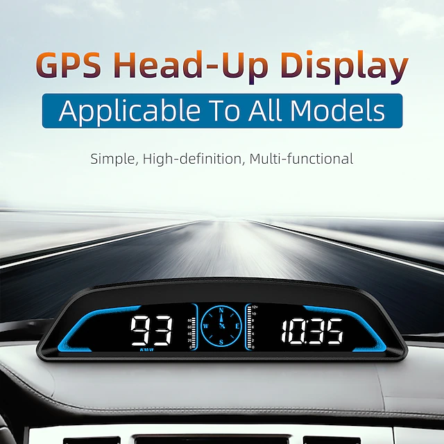 Digital GPS Speedometer Universal Headset Car 5.5 Inch Large LCD Display HUD with MPH Speed Fatigue Driving Alert Overspeed Warning Trip Meter For All Vehicles 10