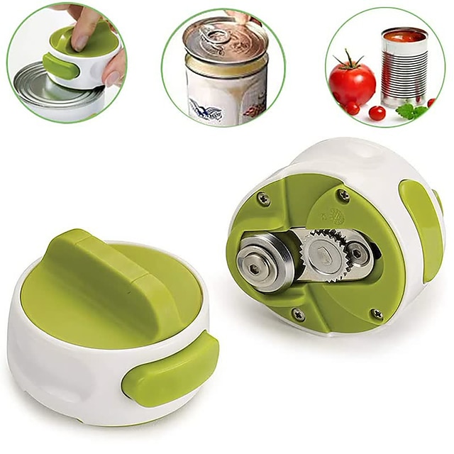  Novelty Can Opener Jar Opener Lid Remover Aid Arthritis Weak Hands and Seniors Accessories Compact Can Opener Easy Twist Release Portable Space-Saving