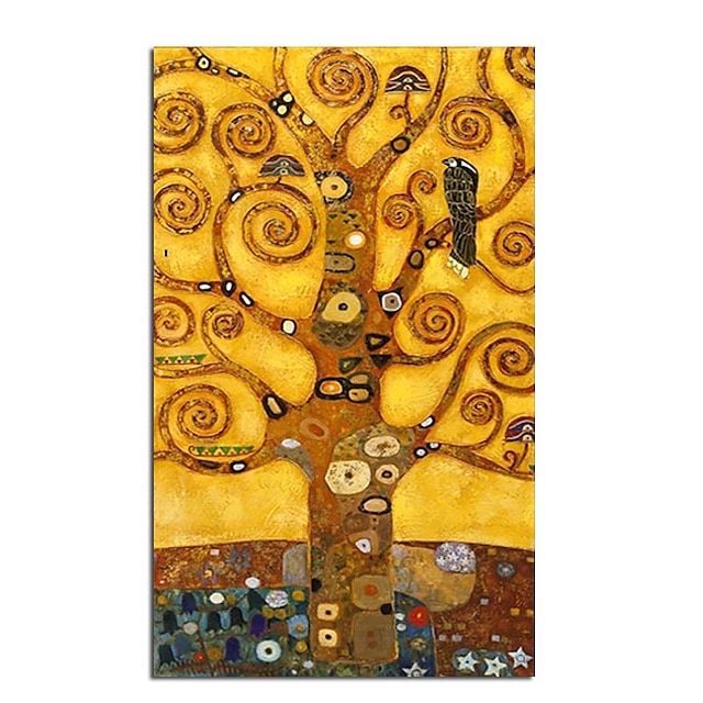  Handgefertigtes handgemaltes Ölgemälde Wandkunst klassischer Klimt berühmter Baum Ölgemälde Heimdekoration Dekor gerollte Leinwand kein Rahmen ungedehnt