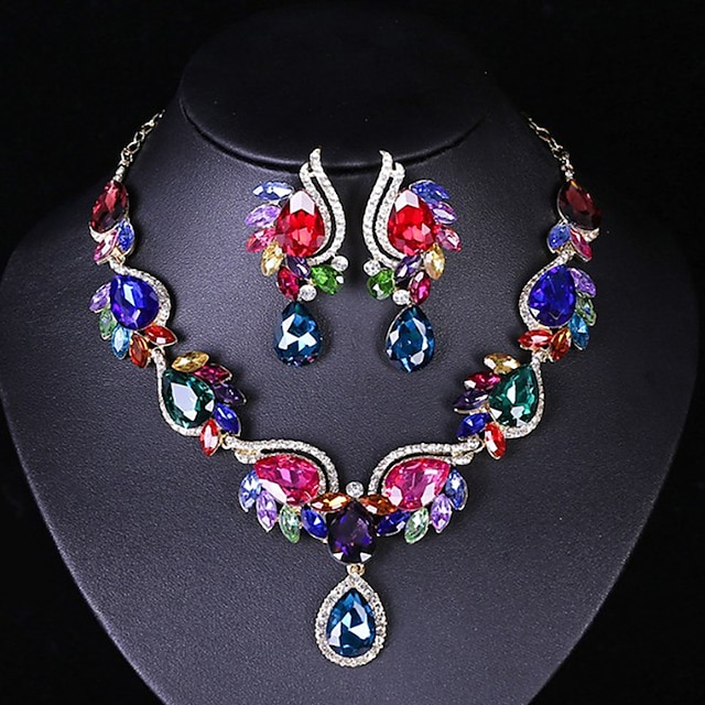  Bridal Jewelry Sets Two-piece Suit Alloy Earrings Women's irregular Jewelry Set For Wedding Festival