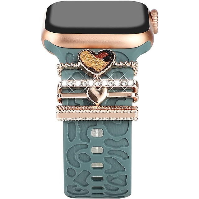  Anelli decorativi Compatibile con Cinturino dell'Apple Watch Diamante Bling Lusso Ciondoli Con diamantini Cinturino di ricambio per 38/40/41mm 42/44/45/49mm Ultra Series 8 7 6 5 4 3 2 1 SE