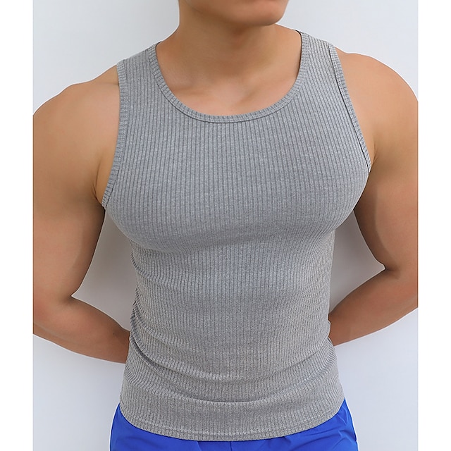  Hombre Camiseta sin mangas Running Top de ejercicio Camiseta Sin Mangas Camiseta sin mangas Deportivo Verano Transpirable Secado rápido Dispersor de humedad Suave Entrenamiento de gimnasio Corriendo