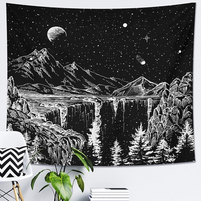  Wall Tapestry Art Decor Blanket Curtain Picnic Tablecloth Hanging Home Bedroom Living Room Dorm Decoration Polyester Fantasy Tree