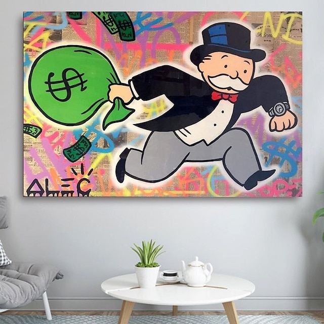  Handmade Hand Painted Oil Painting Alec Monopoly Painting Wall Street Art Modern Abstract Home Decoration Decor Rolled Canvas No Frame Unstretched