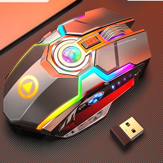  mouse wireless ricaricabile a5 mouse gaming rgb luminoso muto silenzioso colorato mouse da gioco per computer