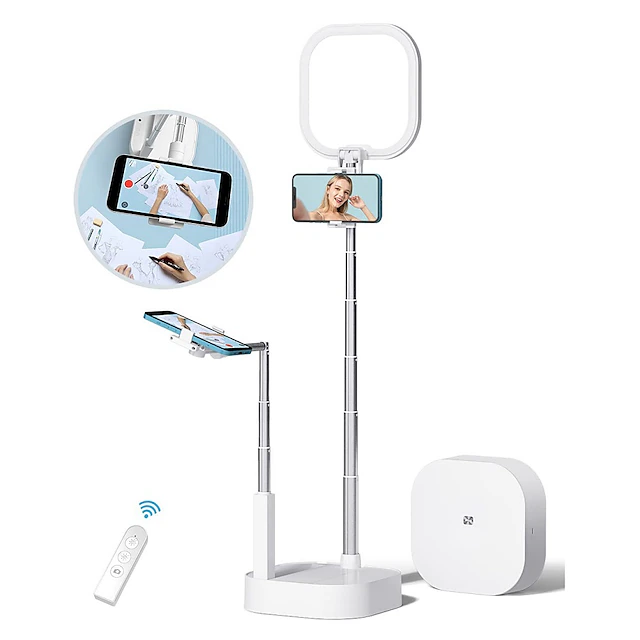 Phone Stand Portable Foldable Adjustable Phone Holder for Outdoor Selfies / Vlogging / Live Streaming Office Compatible with Tablet All Mobile Phone Phone Accessory 11