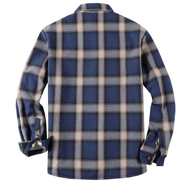 Men's Shirt Jacket Fleece Jacket Shacket Flannel Jacket Casual ...