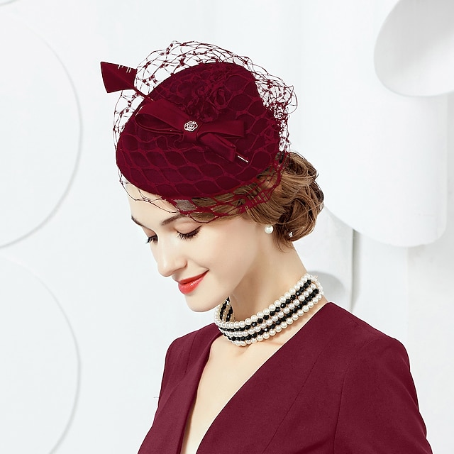  Chapéus de fascinantes de pena de lã Chapéu de estilo clássico feminino