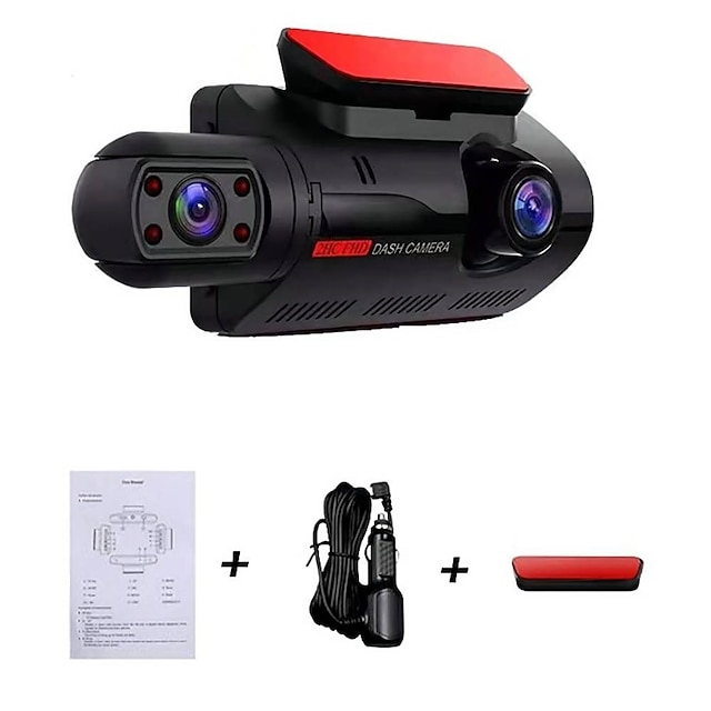 A68 3 inch 110 Degrees Car DVR 1080p HD Parking Monitoring Loop Recording Dash Cam Front Rear Dual Camera Driving Recorder