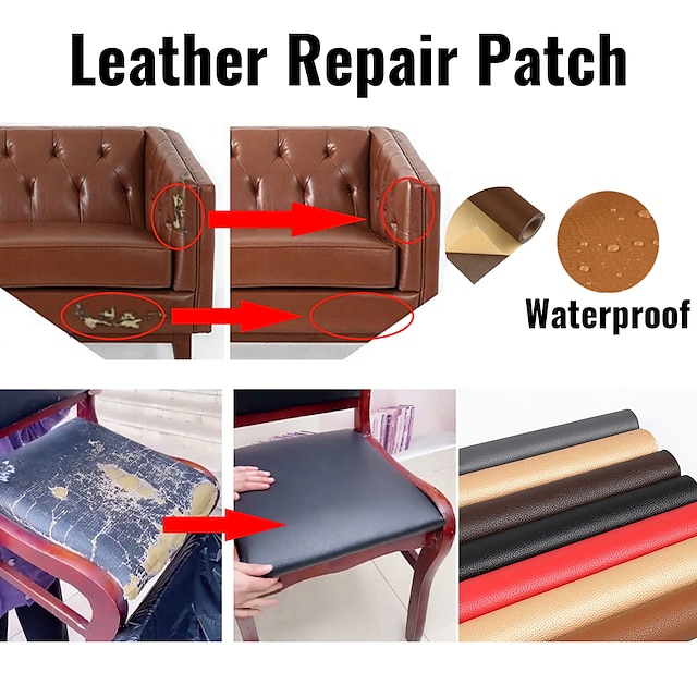  Tiktok Leather Repair Patch，Self-Adhesive Couch Tape，Stick for Sofa Couche,Car Seats,Cabinets,Wall,Handbags,Multicolor Available Anti Scratch Leather Peel