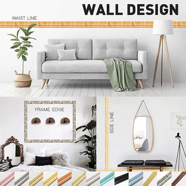 Solid Color 3D Wallpaper Border Waistline Baseboard Peel and Stick Self Adhesive Marble Waterproof PVC/Vinyl Modern Wall Decal for Room Multiple Size 21