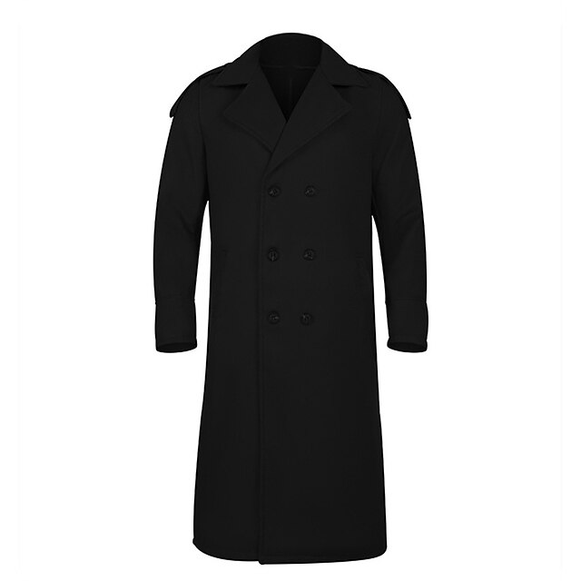 Men's Winter Coat Peacoat Coat Business Casual Winter Fall Polyester ...