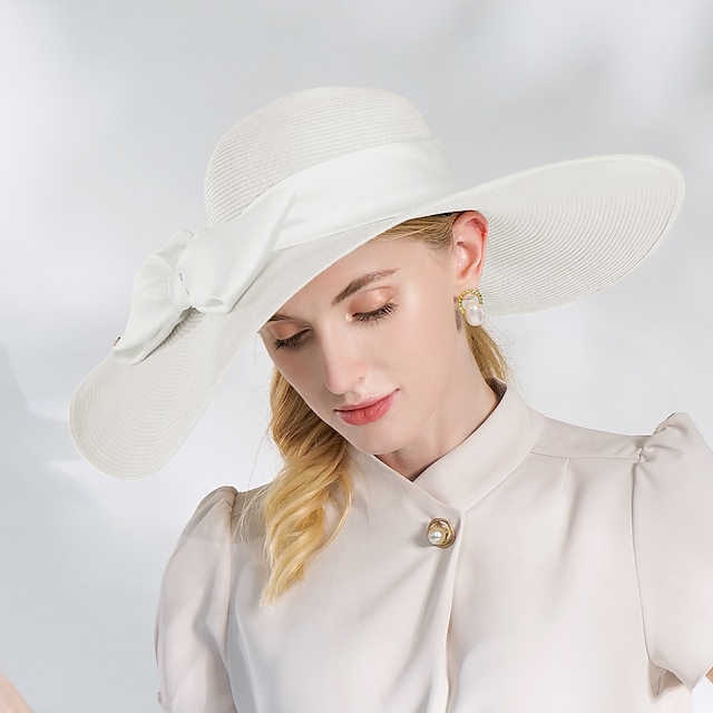  elegante bruiloft polyester hoeden met sjerpen / linten / satijnen strik 1pc bruiloft / feest / avond hoofddeksel