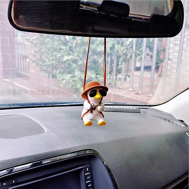  Leagăn rață ornament pentru agățat mașină super drăguț rață leagăn accesorii suspendate oglindă decorare auto pandantiv oglinda retrovizoare rață zburătoare set interior mașină