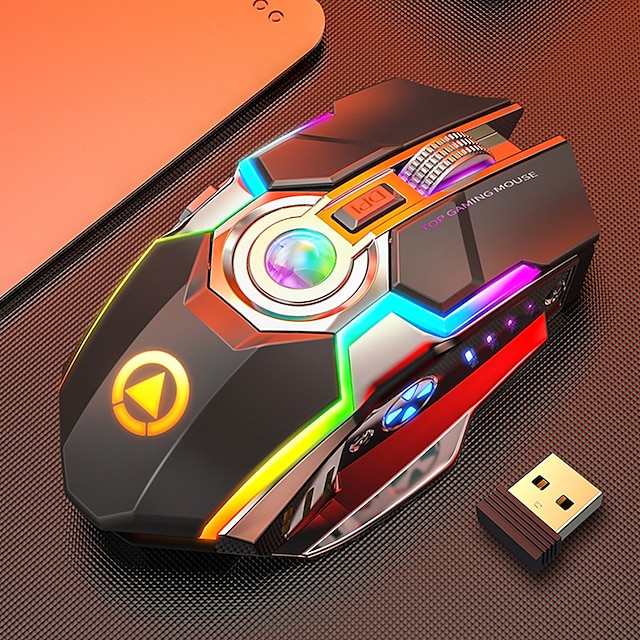  a5 souris sans fil rechargeable gaming rgb lumineux muet silencieux coloré ordinateur souris de jeu