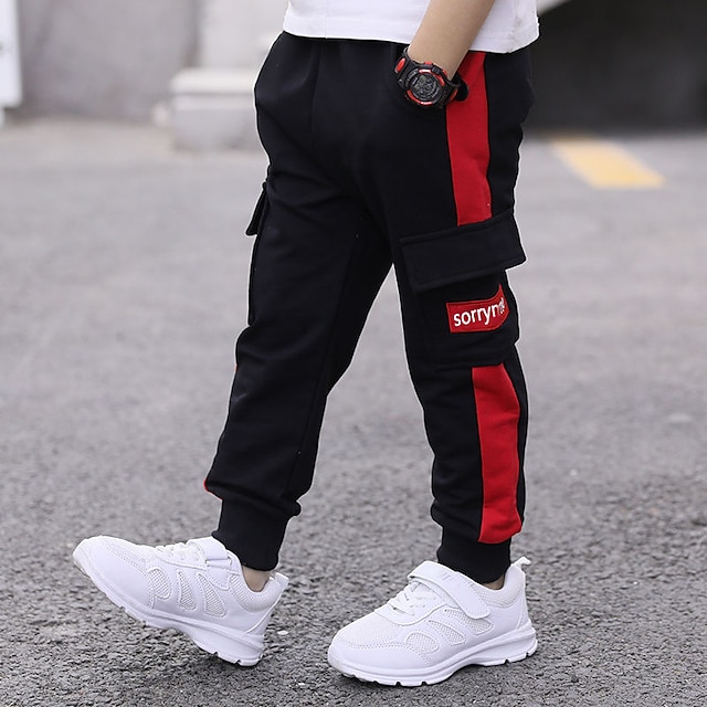 Kids Boys Cargo Pants Trousers Soft Cozy Striped Fall Winter Cool ...