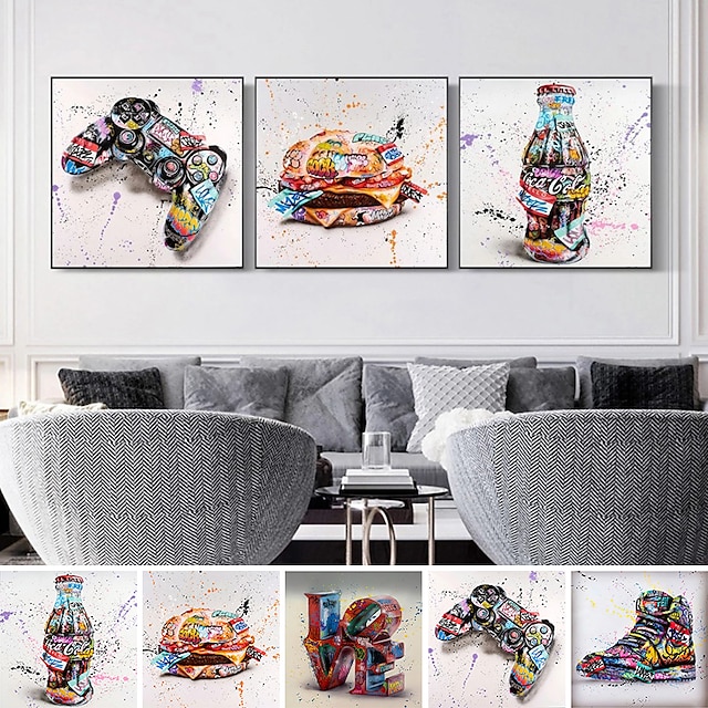  1 Panel Cola Burger Prints Posters Creative Graffiti Street Wall Art Wall Hanging Gift Home Decoration Rolled Canvas No Frame Unframed Unstretched