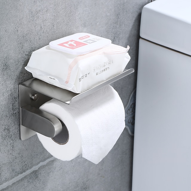  304 ステンレス鋼トイレット ペーパー ラック多機能収納ロール ペーパー ラック肥厚パネル黒マットつや消しマット ゴールド マット オプション