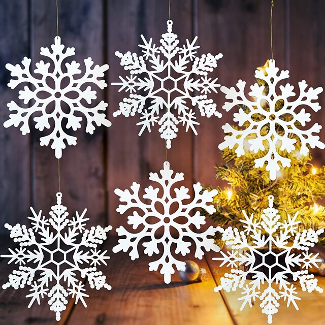 30pcs Christmas White Snowflake Decor Winter Xmas Party Item Hanging ...