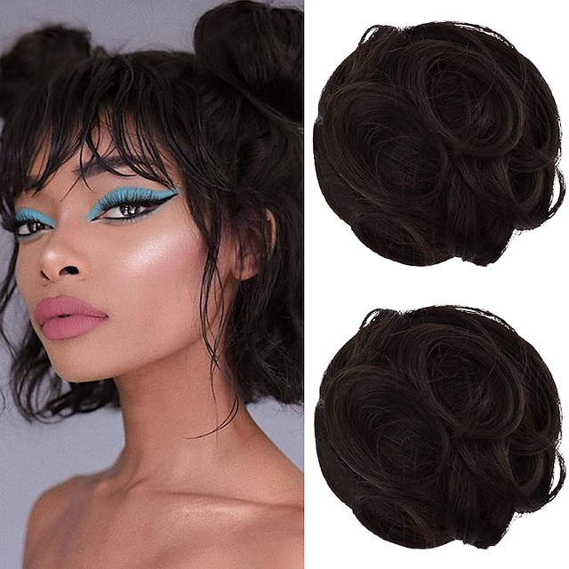  chignons Hair Bun Ponytail with Claw Synthetic Hair Hair Piece Hair Extension Bouncy Curl Daily Wear Party & Evening Birthday 2# 4# 8#