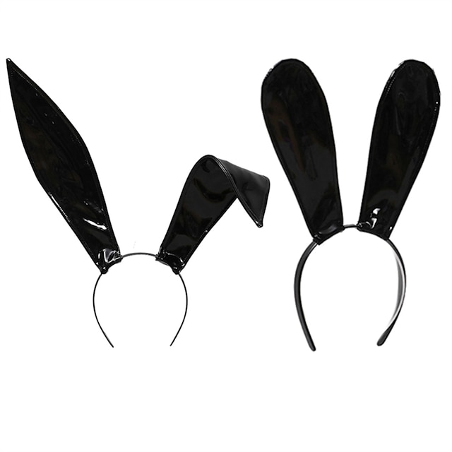  革ウサギの耳カチューシャ手作りセクシーなバニーの耳ヘアバンドイースターハロウィンコスプレ小道具テーマヘアアクセサリー