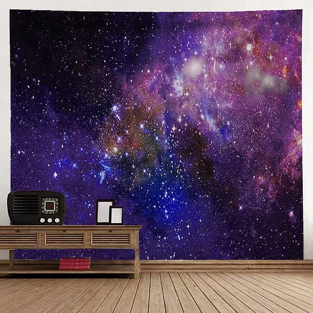 Galaxy Tapestry Starry Sky Psychedelic Space Landscape Purple Art Print 