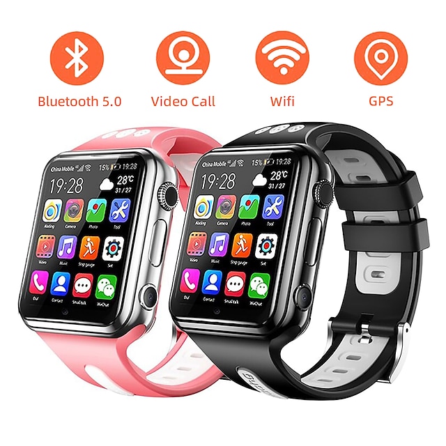  W5 Smart Watch 1.54 inch Smartwatch Fitness Running Watch 4G Call Reminder Activity Tracker Community Share Camera Compatible with Android iOS IP 67 Kid's Women Men Hands-Free Calls Video with Camera