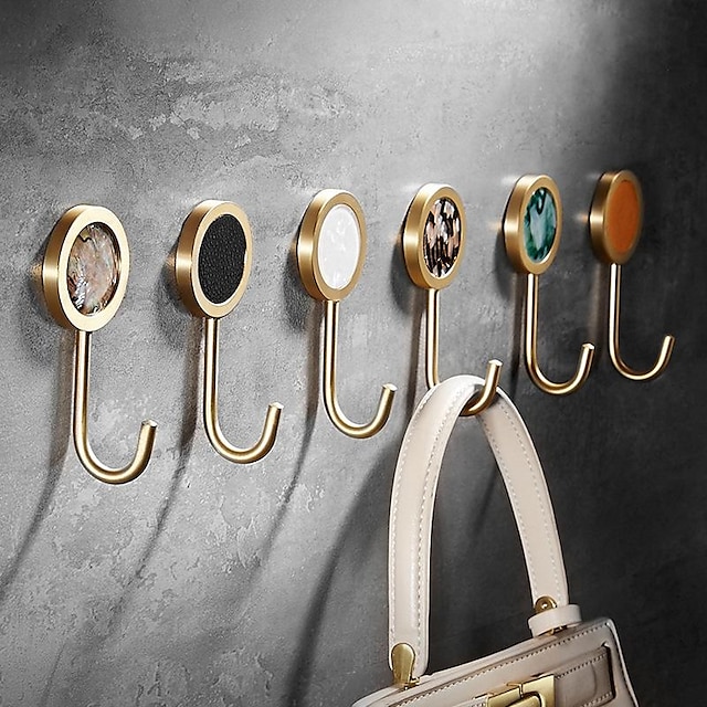  Punch-Free Shell Brass Clothes Hook Bathroom Wall Hook Clothes Hook Toilet Toilet Single Hook