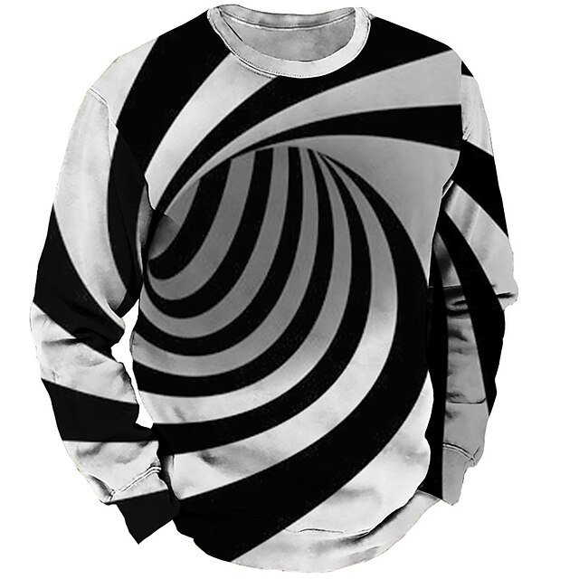 Men's Unisex T shirt Tee Optical Illusion Graphic Prints Geometry Crew ...